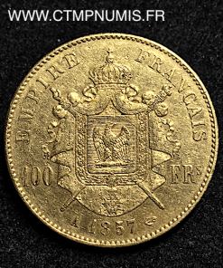 100 FRANCS OR NAPOLEON III 1857 A PARIS
