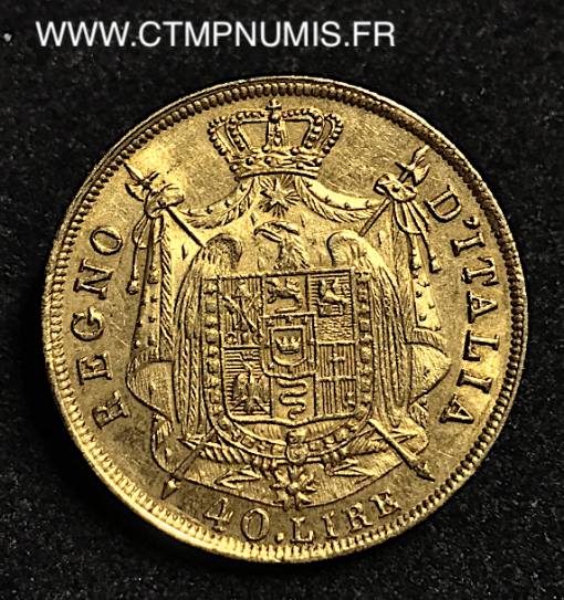 ITALIE 40 LIRE OR NAPOLEON 1814 M MILAN