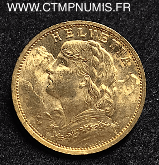 SUISSE 20 FRANCS OR VRENELI 1898