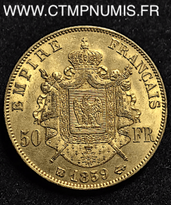 50 FRANCS OR NAPOLEON 1859 BB STRASBOURG