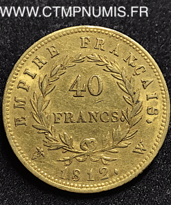 40 FRANCS OR NAPOLEON 1812 W LILLE 