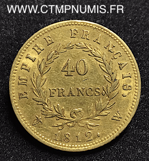 40 FRANCS OR NAPOLEON 1812 W LILLE