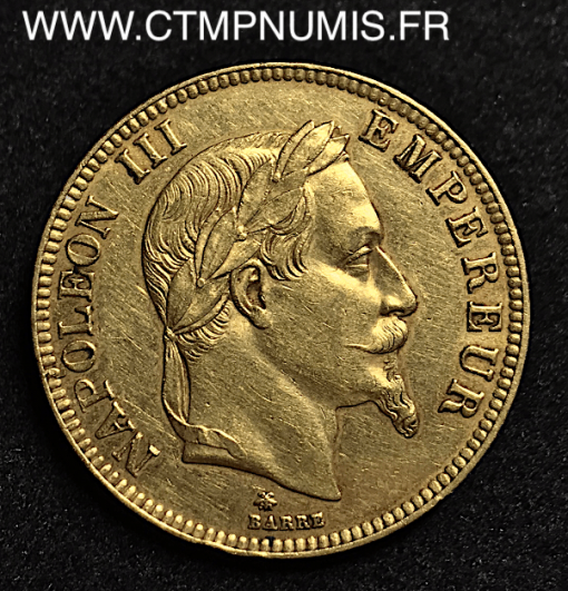 100 FRANCS OR NAPOLEON III LAUREE 1868 A PARIS