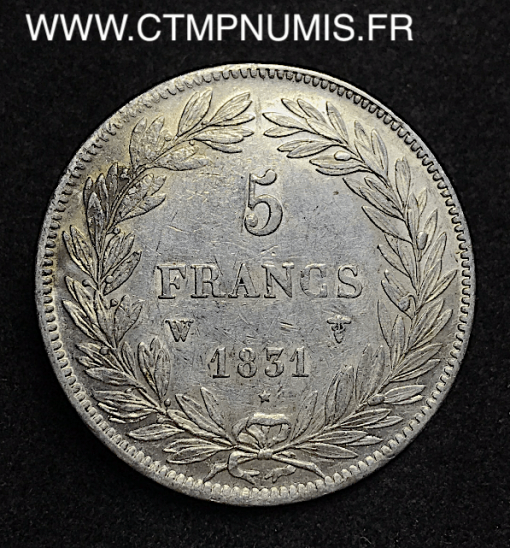 5 FRANCS ARGENT LOUIS PHILIPPE 1831 W LILLE