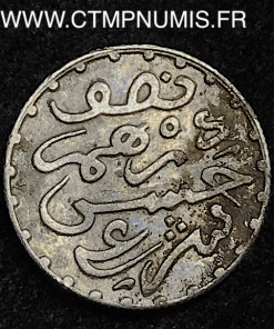 MAROC 1/2 DIRHAM ARGENT 1314 PARIS TTB