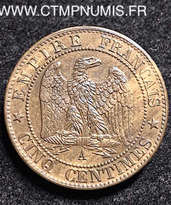 5 CENTIMES NAPOLEON III LAUREE 1863 A PARIS