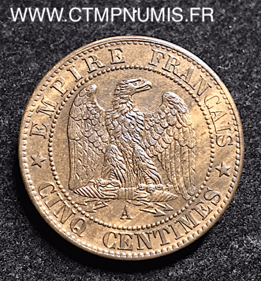 5 CENTIMES NAPOLEON III LAUREE 1863 A PARIS