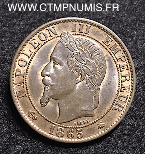 5 CENTIMES NAPOLEON III LAUREE 1865 A PARIS