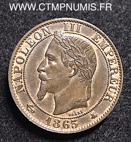 5 CENTIMES NAPOLEON III LAUREE 1865 A PARIS