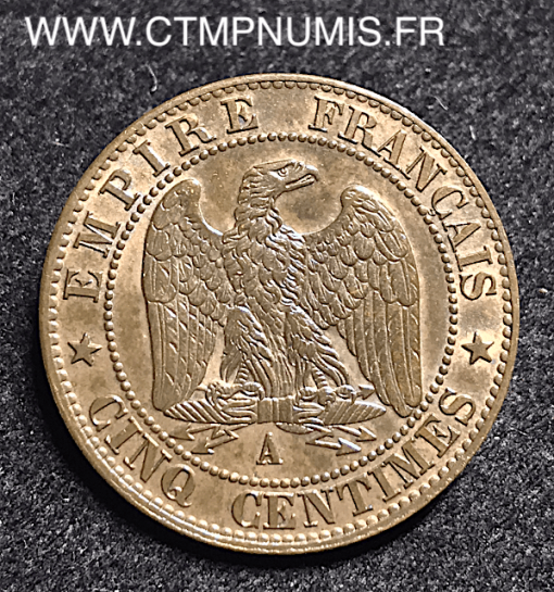 5 CENTIMES NAPOLEON III LAUREE 1865 A PARIS