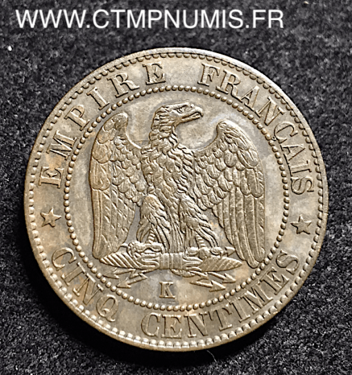 5 CENTIMES NAPOLEON III LAUREE 1861 K BORDEAUX