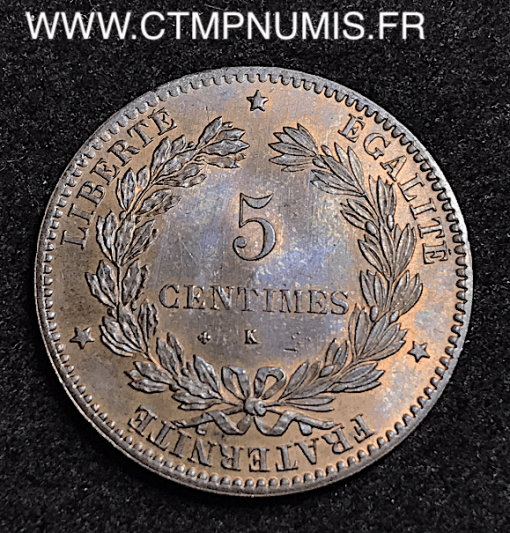 5 CENTIMES CERES 1872 K BORDEAUX