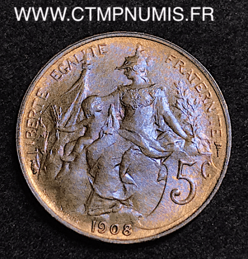 5 CENTIMES DANIEL DUPUIS 1908