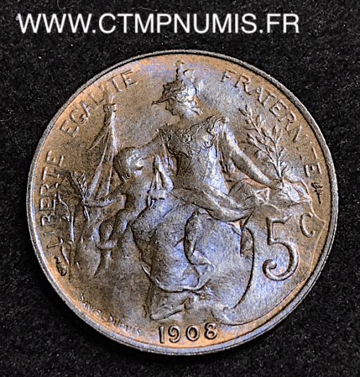 5 CENTIMES DANIEL DUPUIS 1908