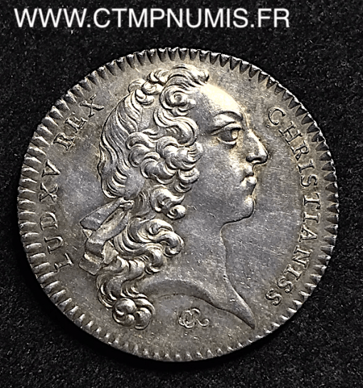 JETON ARGENT LOUIS XV TRESOR ROYAL R/ PALMIER 1744