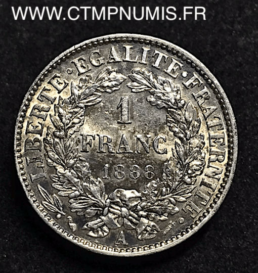 1 FRANC ARGENT CERES 1888A PARIS SUP