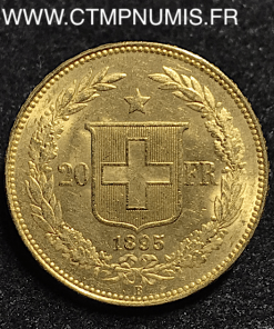20 FRANCS OR SUISSE 1895 SUP