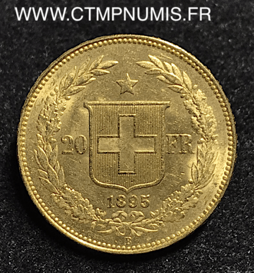 20 FRANCS OR SUISSE 1895 SUP