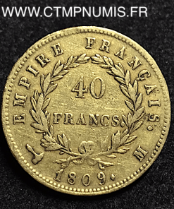 40 FRANCS OR NAPOLEON 1809 M TOULOUSE