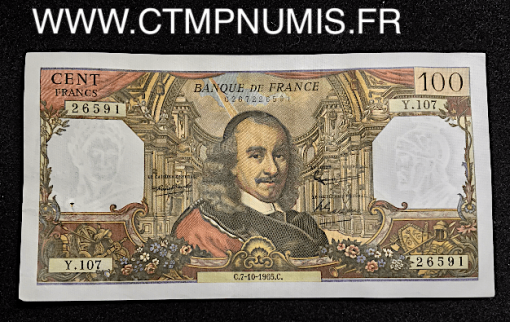 BILLET 100 FRANCS CORNEILLE 1965 SPL