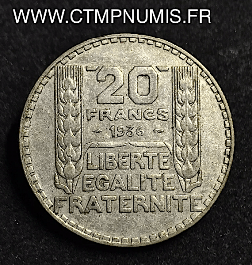 20 FRANCS ARGENT TURIN 1936