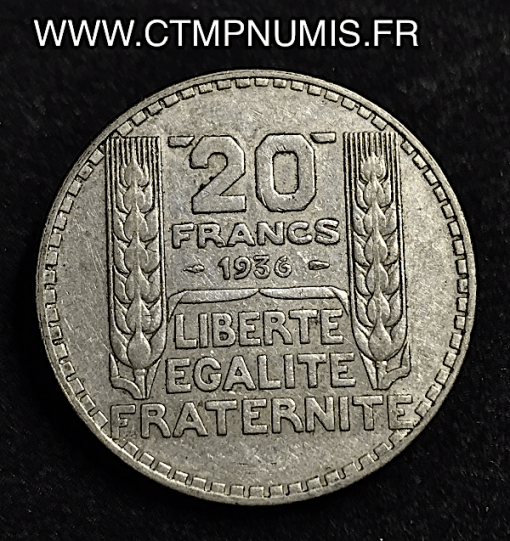 20 FRANCS ARGENT TURIN 1936