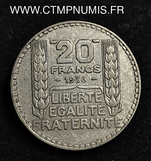 20 FRANCS ARGENT  TURIN 1936