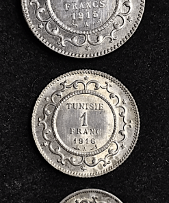 TUNISIE 50 1, 2 FRANCS ARGENT 1916