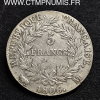 5 FRANCS ARGENT NAPOLEON 1806 M TOULOUSE