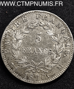 5 FRANCS ARGENT NAPOLEON 1810 M TOULOUSE