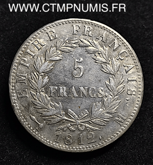 5 FRANCS ARGENT NAPOLEON 1812 M TOULOUSE