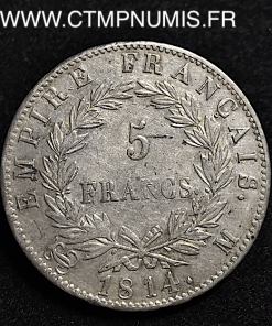 5 FRANCS ARGENT NAPOLEON 1814 TOULOUSE