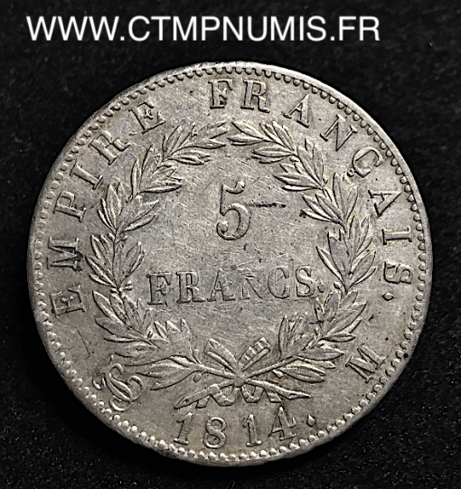 5 FRANCS ARGENT NAPOLEON 1814 TOULOUSE