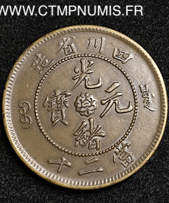 CHINE  PROVINCE DE SZE CHEN   20 CASH BRONZE   TTB+ 