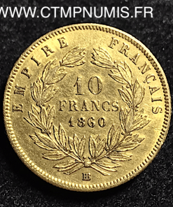 10 FRANCS OR NAPOLEON 1860 BB STRASBOURG