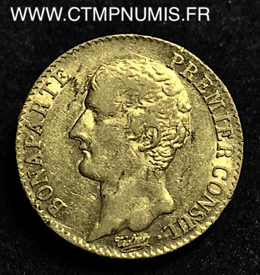 20 FRANCS  OR   CONSUL   AN 12 A  PARIS