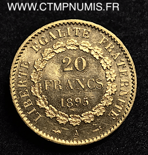 20 FRANCS OR  GENIE   III° REPUBLIQUE   1895 A  PARIS