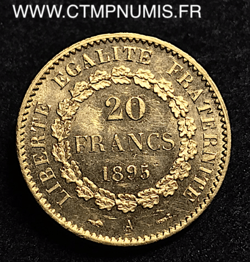 20 FRANCS OR GENIE III° REPUBLIQUE 1895 A