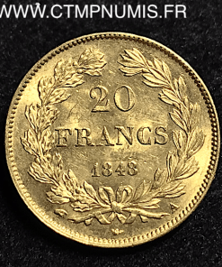 20 FRANCS OR LOUIS PHILIPPE I° 1848 A PARIS