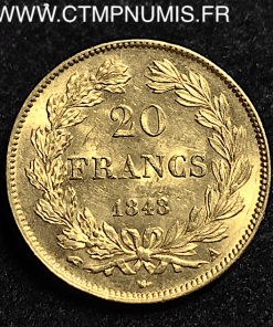 20 FRANCS OR    LOUIS PHILIPPE I°    1848 A  PARIS