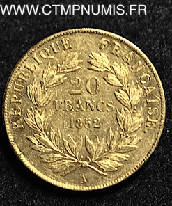 20 FRANCS OR LOUIS NAPOLEON 1852 A PARIS