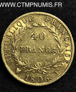 40 FRANCS  OR   NAPOLEON    1806 U  TURIN