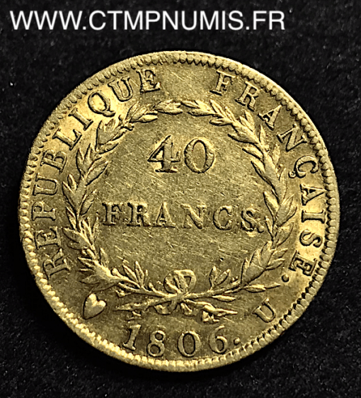 40 FRANCS  OR   NAPOLEON    1806 U  TURIN