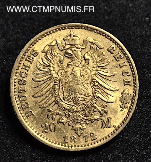 ALLEMAGNE  PRUSSE  20 MARK  OR 1872 A
