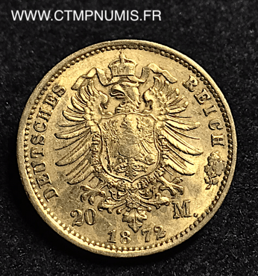 ALLEMAGNE PRUSSE 20 MARK OR 1872 A