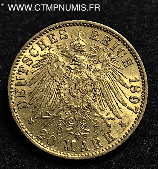 ALLEMAGNE HAMBOURG 20 MARK OR 1897J