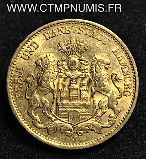 ALLEMAGNE HAMBOURG 20 MARK OR 1899 J