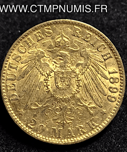 ALLEMAGNE HAMBOURG 20 MARK OR 1899 J