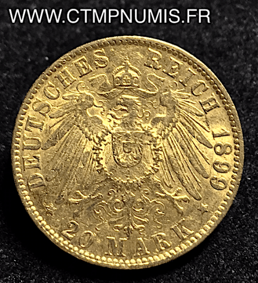 ALLEMAGNE HAMBOURG 20 MARK OR 1899 J