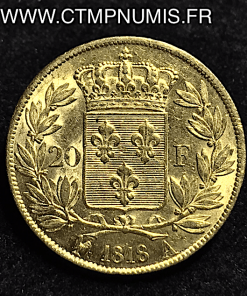 20 FRANCS LOUIS XVIII AU BUSTE NU 1818 A  PARIS